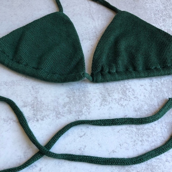 Savannah Morrow Triangle Knit Top Emerald Green NWT - Picture 2 of 9